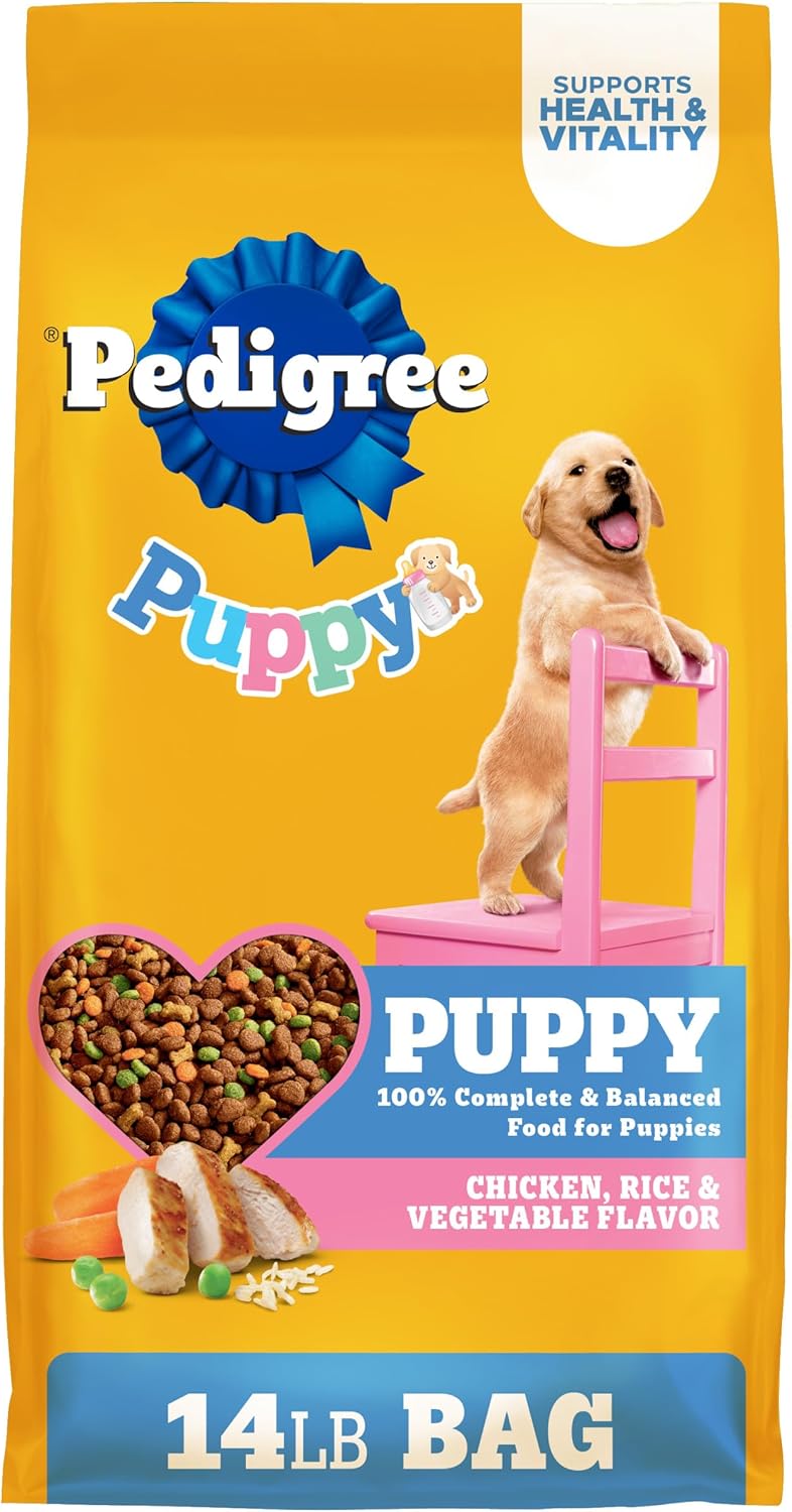 Pedigree Puppy Growth & Protection Dry Dog Food Chicken, Rice & Vegetable 14-lb