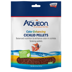 Aqueon Color Enhancing Cichlid Pellets Fish Food 4.5-oz