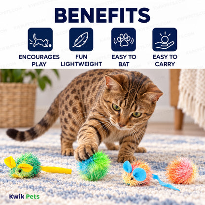 Benefits of Spot Stringy Mice & Ball Cat Toy with Catnip Assorted 4 Count 2-in