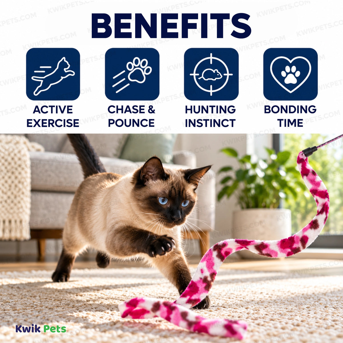Benefits of Ethical Pet Cat Prancer Fleece Frenzy Wand Cat Toy Assorted One Size