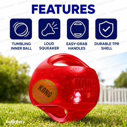 Features of Front 1 of KONG Jumbler Dog Toy Ball Assorted Large/X-Large
