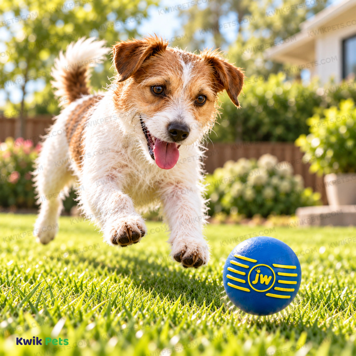 Lifestyle of JW Pet iSqueak Ball Dog Toy Assorted Large