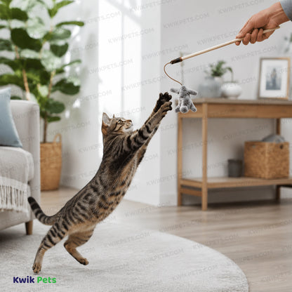 Lifestyle of Skinneeez Friends Teaser Wands with Catnip Cat Toy Assorted 12-in
