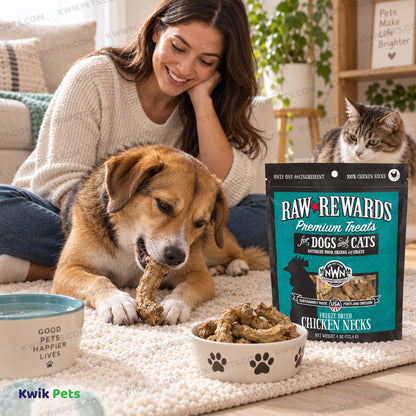 Lifestyle of Northwest Naturals Raw Rewards Premium Freeze Dried Dog & Cat Treats Chicken Neck 4-oz