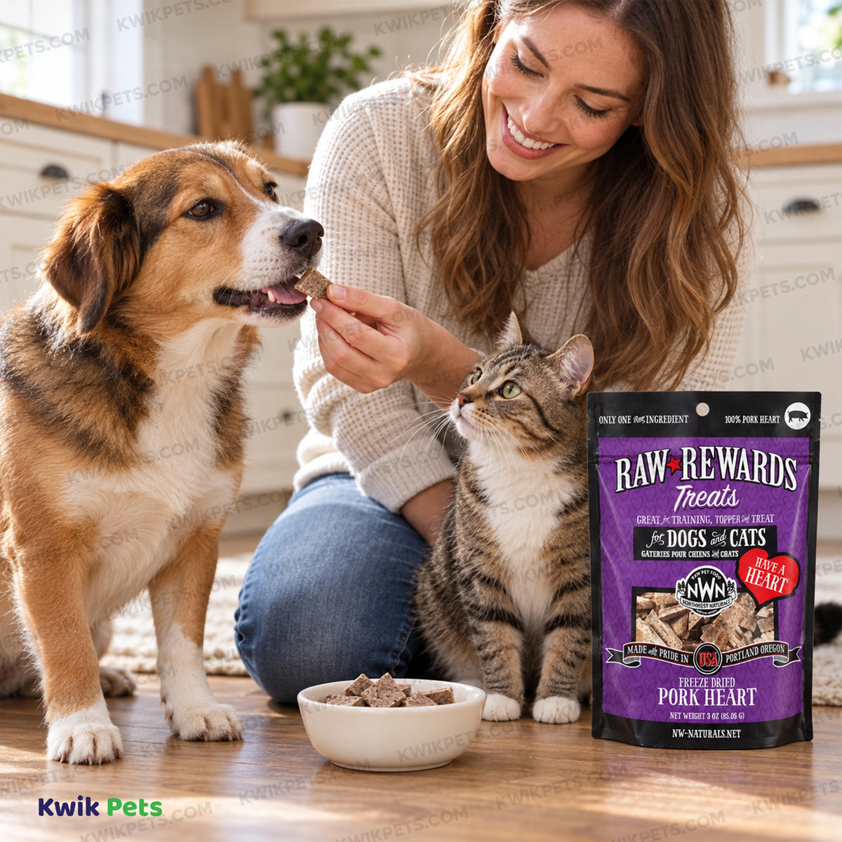 Lifestyle of Northwest Naturals Raw Rewards Freeze Dried Dog & Cat Treats Pork Heart 3-oz