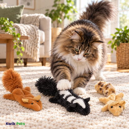 Lifestyle of Skinneeez Forest Creatures Cat Toy with Catnip Assorted 4.75-in