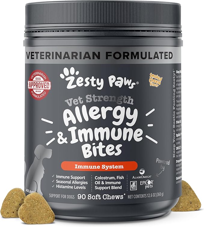 Zesty Paws Vet Strength Allergy & Immune Bites Soft Chews for Dogs