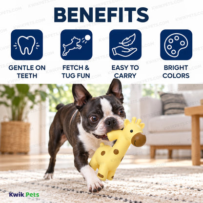 Benefits of Multipet Minipet Latex Giraffe Dog Toy Assorted 5.75-in