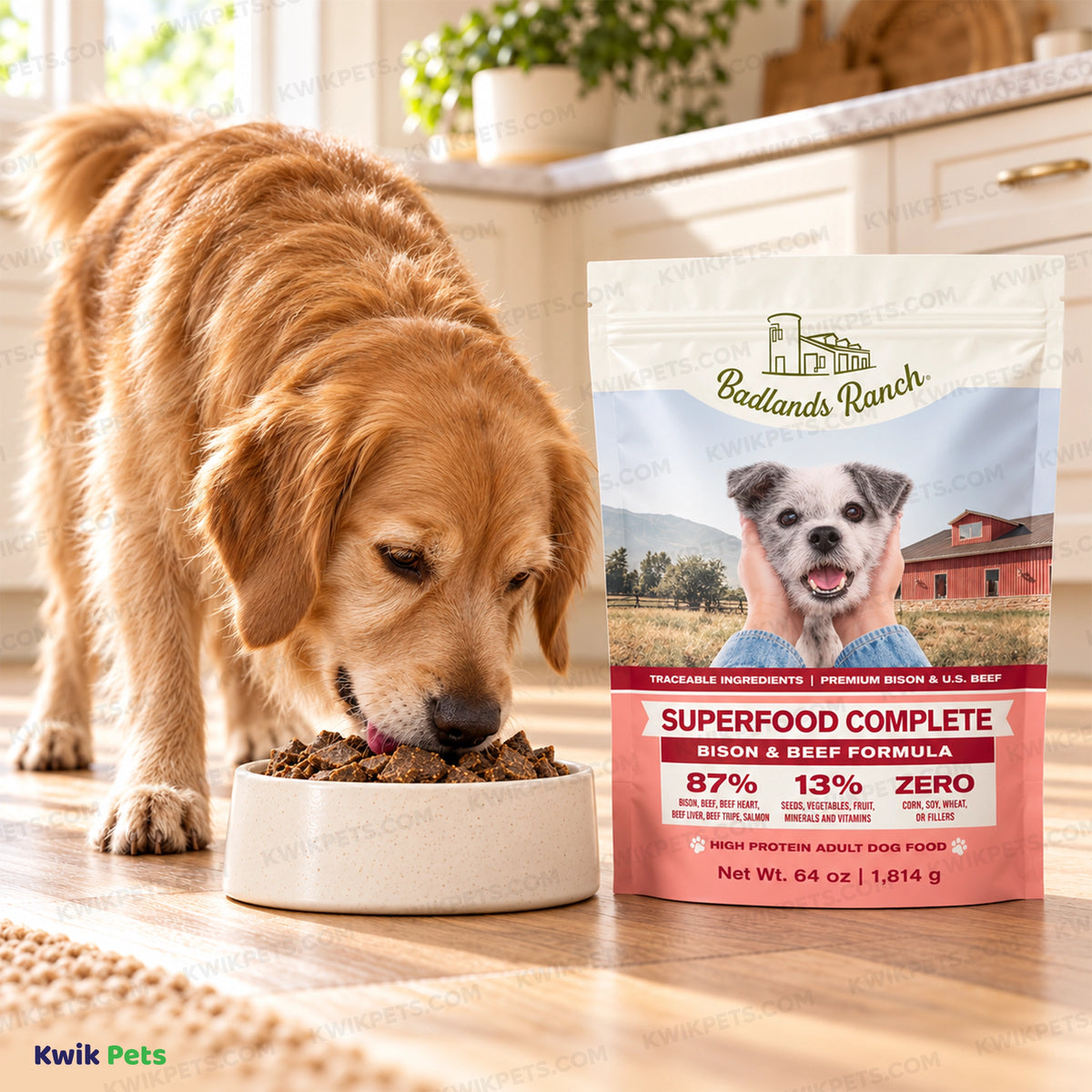 Lifestyle of Badlands Ranch Superfood Complete Air-Dried Dog Food Bison & Beef 64-oz