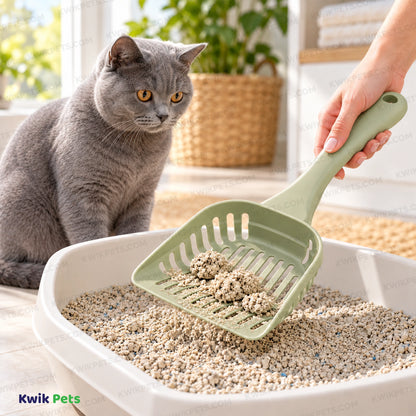 Lifestyle of Van Ness Plastics Cat Litter Scoop Assorted Regular