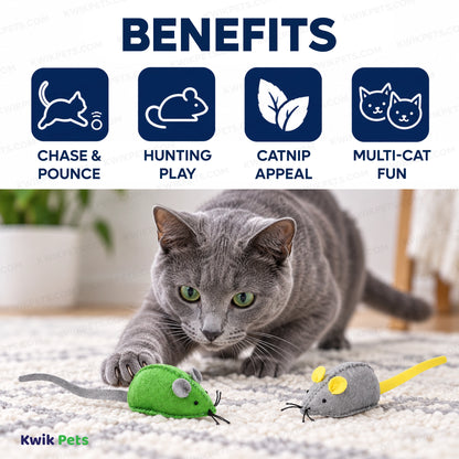Benefits of Spot Felt Mice Cat Toy with Catnip Assorted 6 Count 6-in