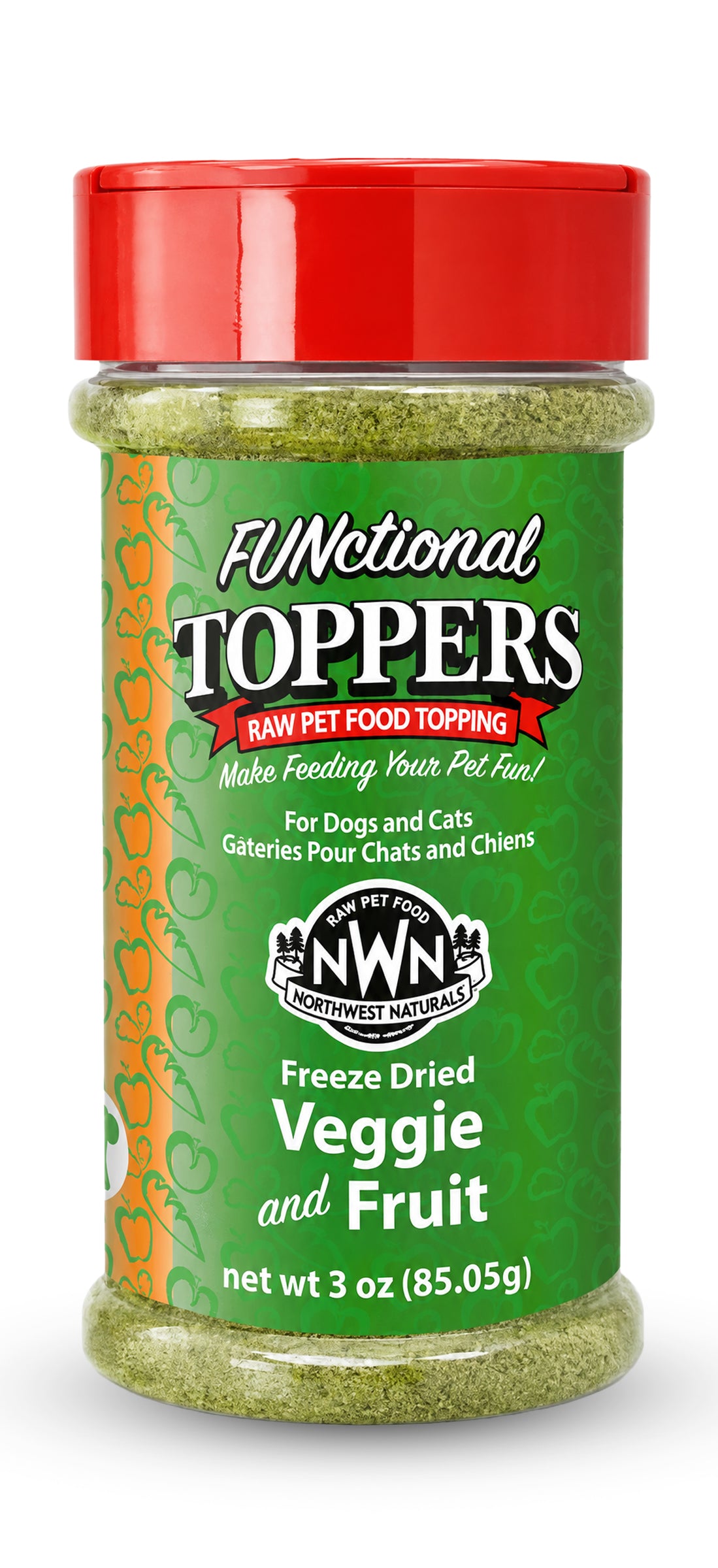 Front of Northwest Naturals Functional Freeze Dried Dog & Cat Food Topper Veggie and Fruits 3-oz