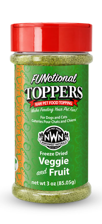 Front of Northwest Naturals Functional Freeze Dried Dog & Cat Food Topper Veggie and Fruits 3-oz