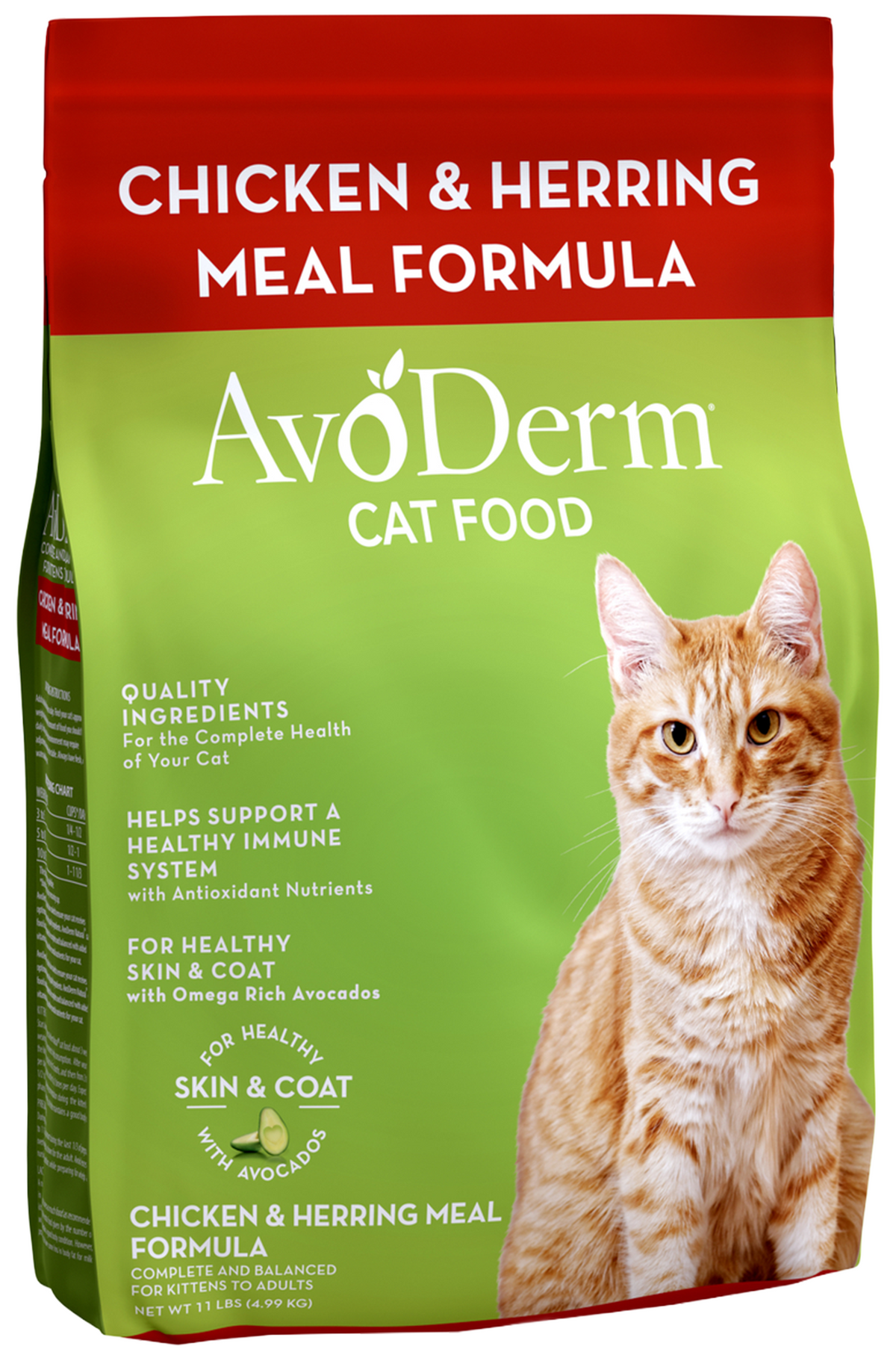 Font of AvoDerm Natural Chicken & Herring Meal Formula Dry Cat Food 11-lb