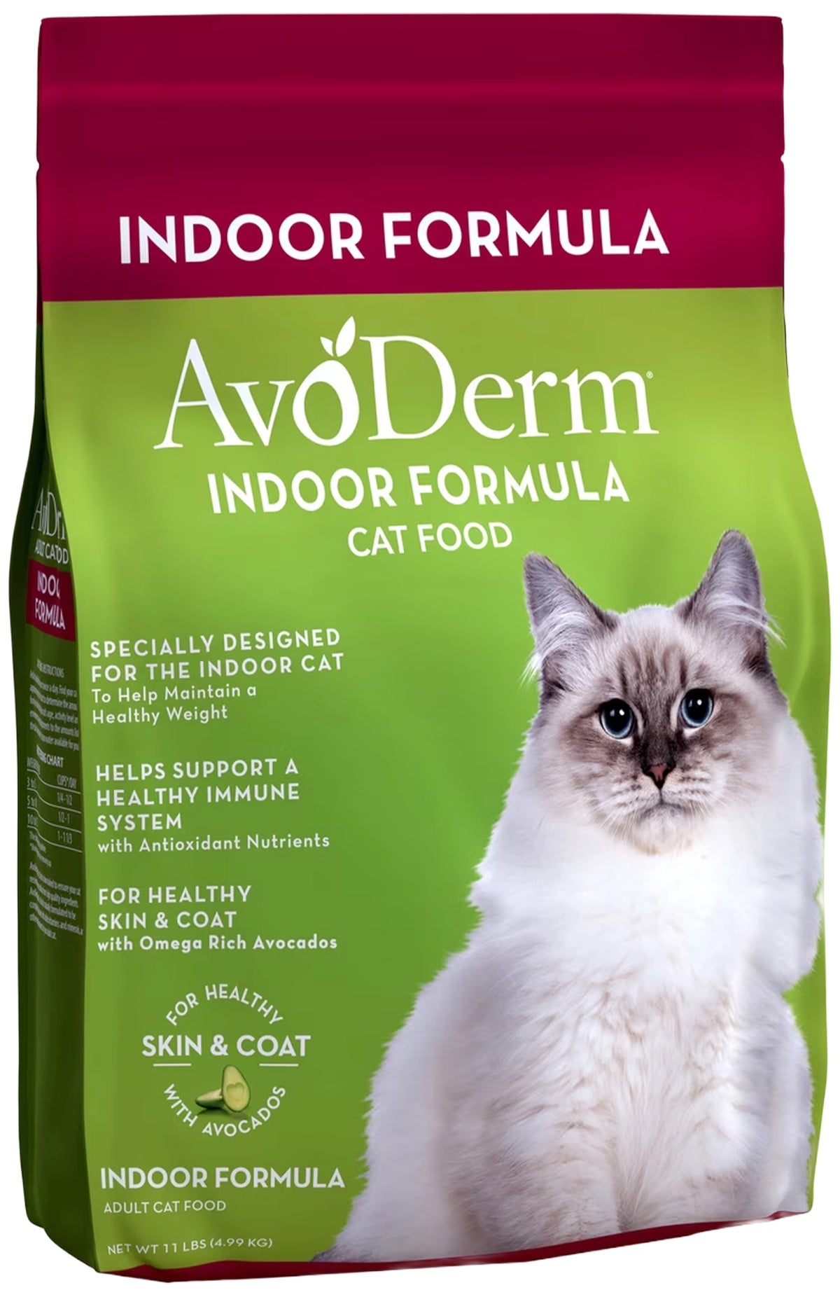 Front of AvoDerm Natural Indoor Formula Adult Dry Cat Food 11-lb