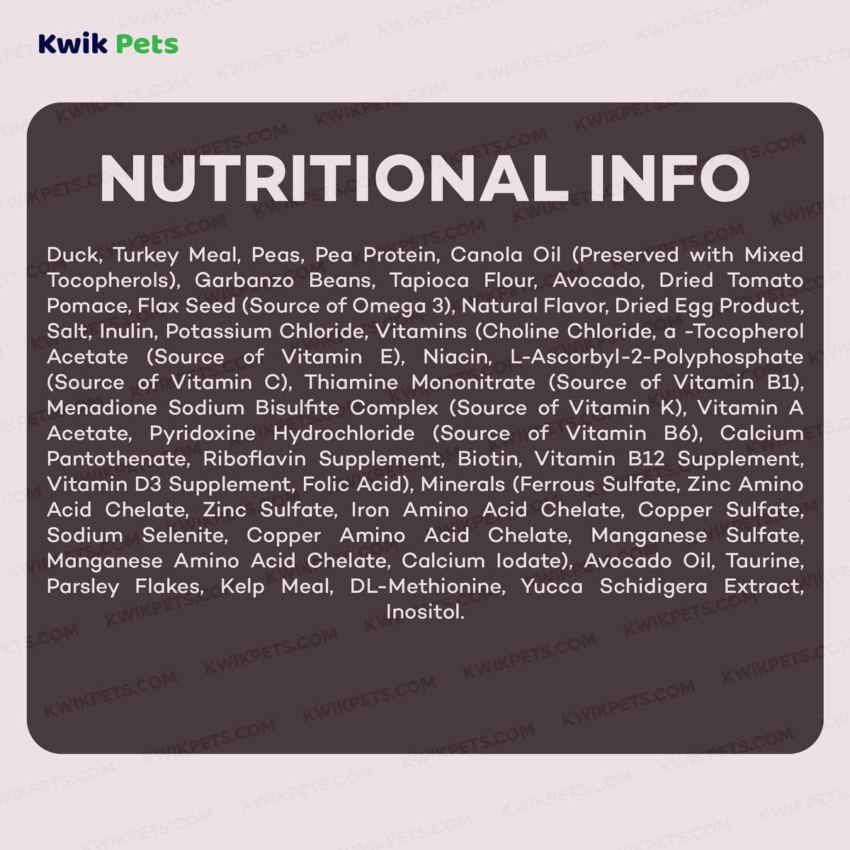 Nutrition of AvoDerm Natural Grain-Free Duck with Turkey Meal Dry Cat Food 5-lb