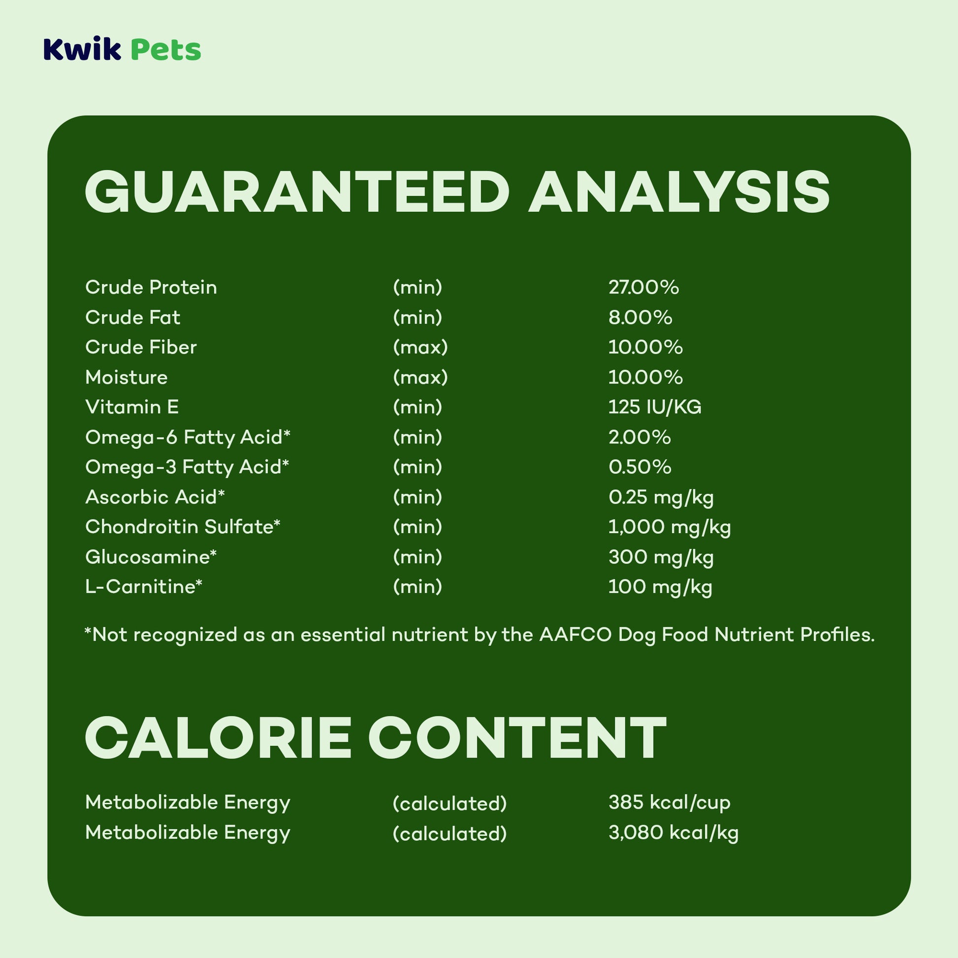 Guaranteed Analysis info & Calorie Content of AvoDerm Natural Advanced Healthy Weight Dry Dog Food 4-lb