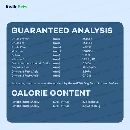 Guaranteed Analysis of AvoDerm Natural Chicken Meal & Brown Rice Dry Puppy Food 4.4-lb