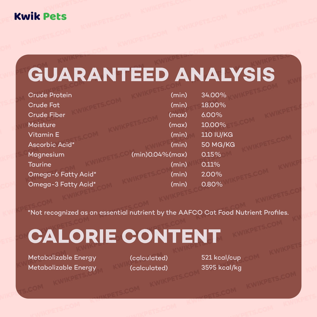 Guaranteed Analysis of AvoDerm Natural Grain-Free Salmon with Tuna Meal Dry Cat Food 5-lb