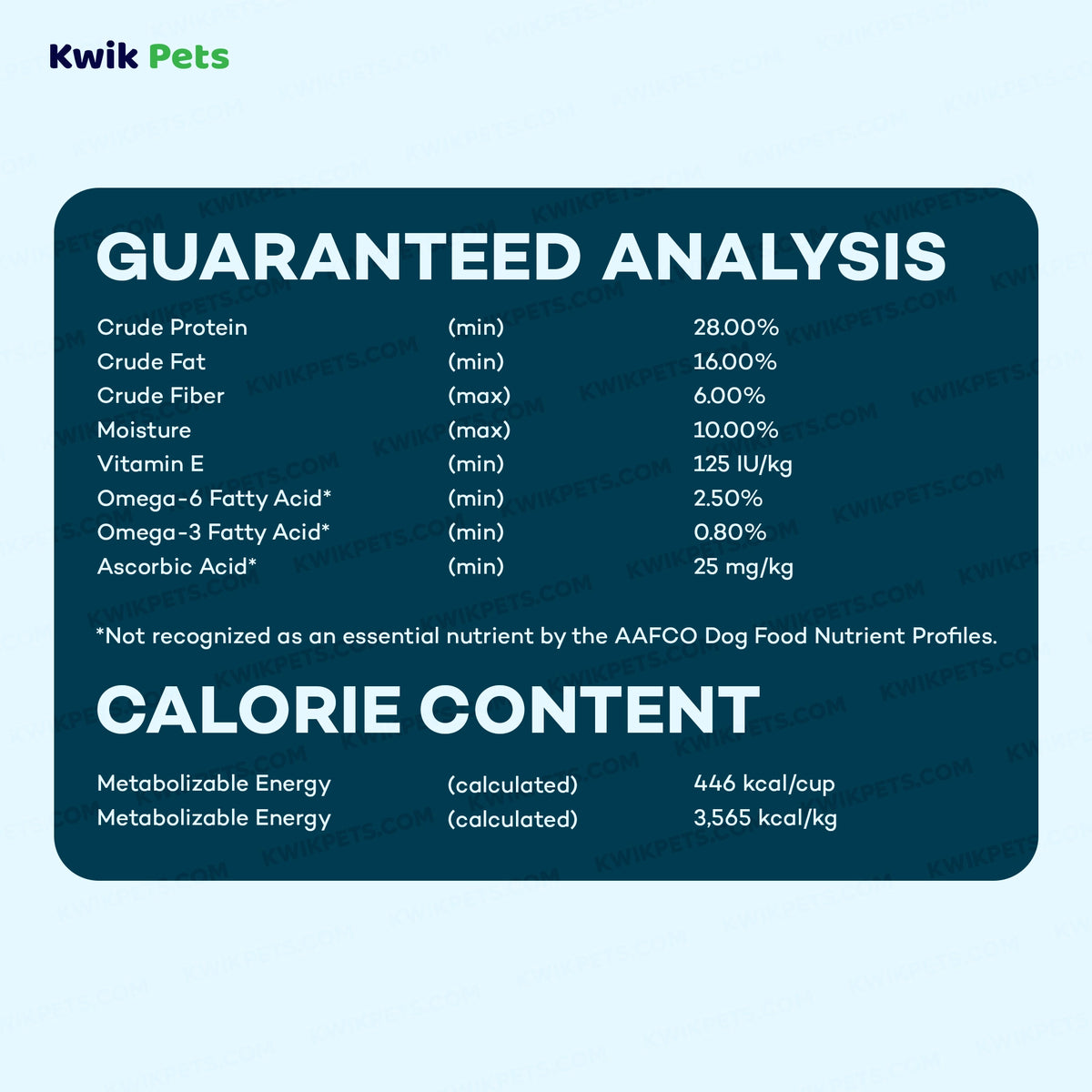 Guaranteed Analysis of AvoDerm Natural Advanced Sensitive Support Trout & Pea Formula Adult Dry Dog Food 4-lb