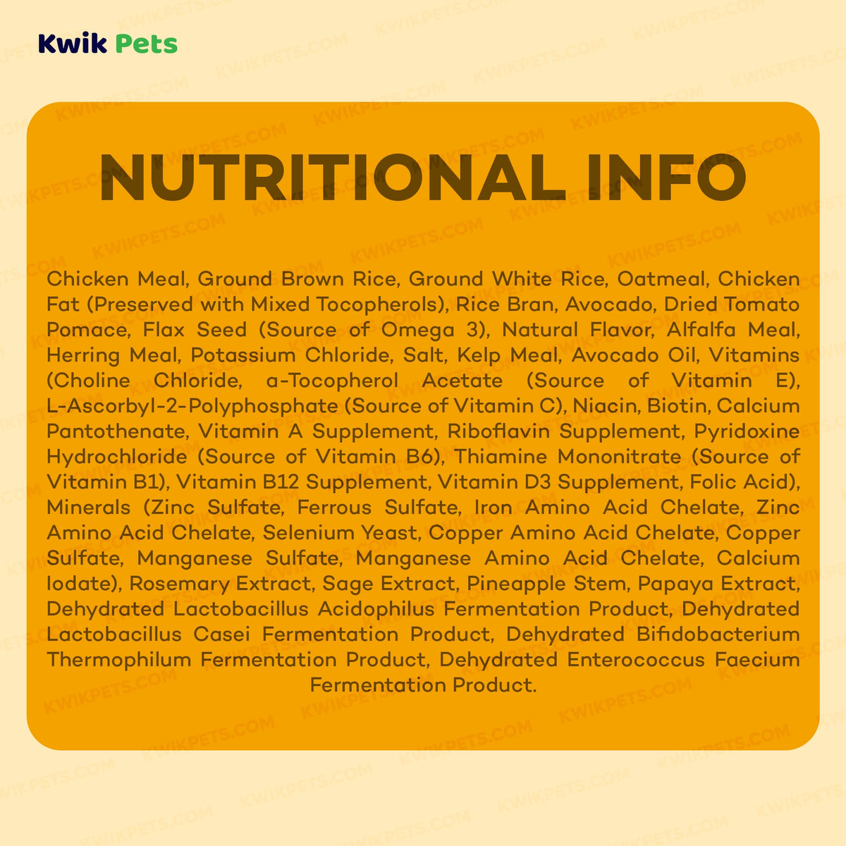 Nutrition of AvoDerm Natural Original Chicken Meal & Brown Rice Dry Dog Food 4.4-lb