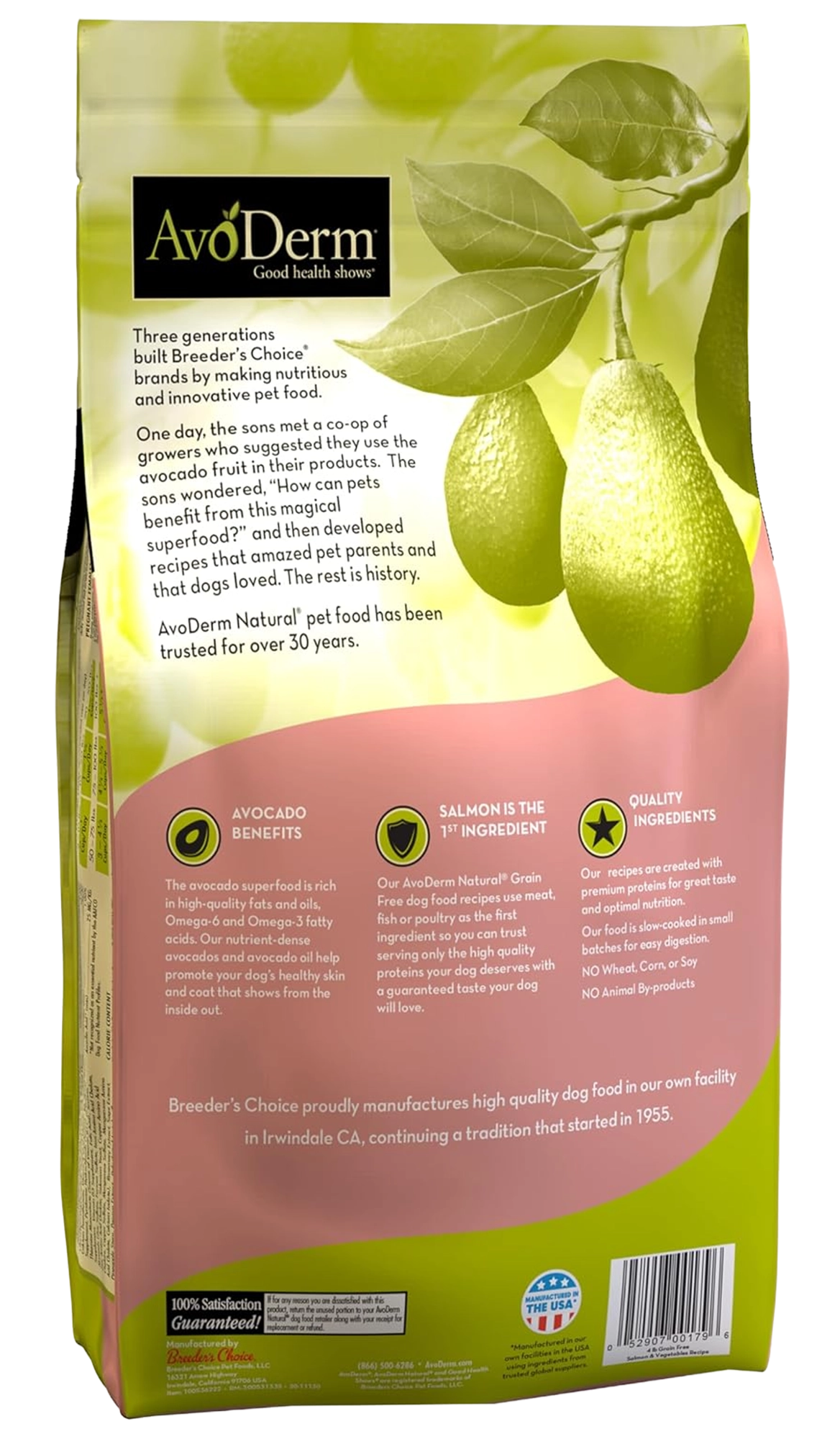 AvoDerm Natural Grain Free Salmon & Vegetables Recipe All Life Stages Dry Dog Food 4-lb, Kwik Pets