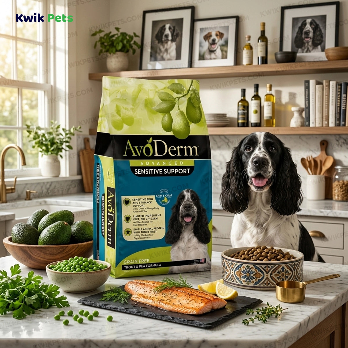 Lifestyle of AvoDerm Natural Advanced Sensitive Support Trout & Pea Formula Adult Dry Dog Food 4-lb