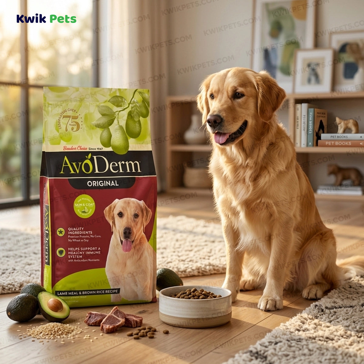 Lifestyle of AvoDerm Natural Original Lamb Meal & Brown Rice Recipe Dry Dog Food 4.4-lb