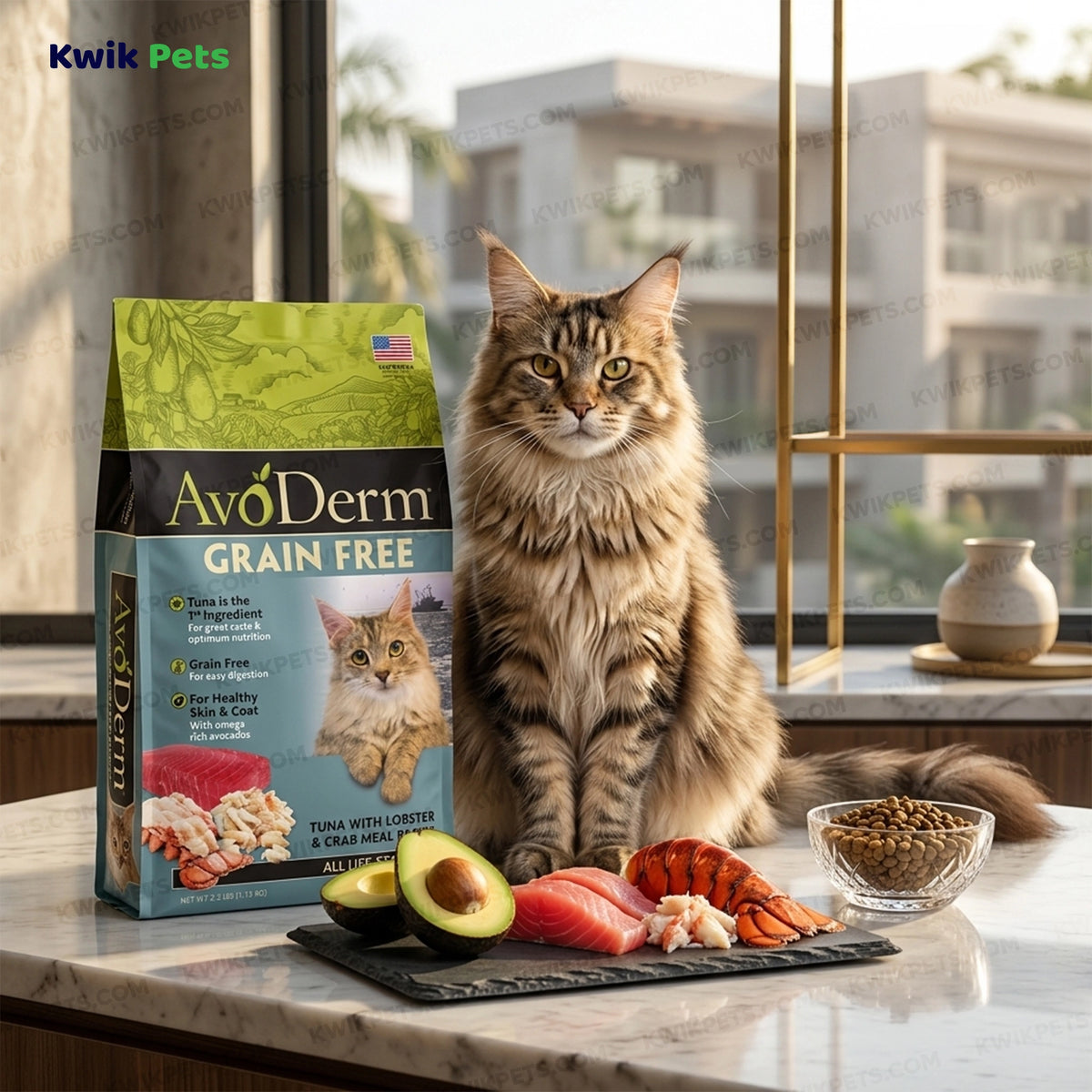 Lifestyle of AvoDerm Natural Grain Free Tuna with Lobster & Crab Meal Dry Cat Food 2.5-lb