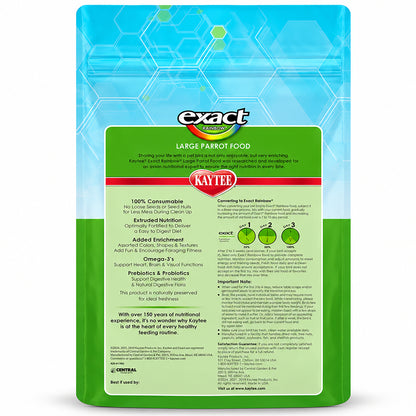 Back of Kaytee Exact Rainbow Large Parrot Food 4-lb