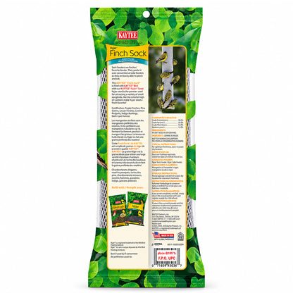Back of Kaytee Nyjer Finch Sock Wild Bird Food Instant Feeder 13-oz