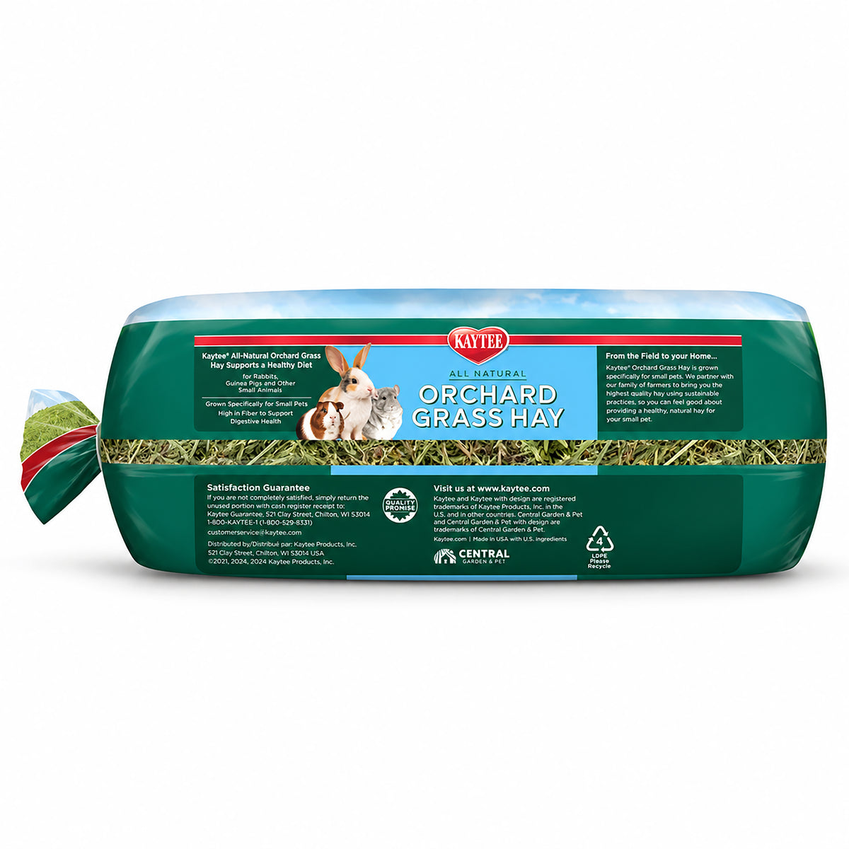 Back of Kaytee Orchard Grass Hay for Small Animals 24-oz
