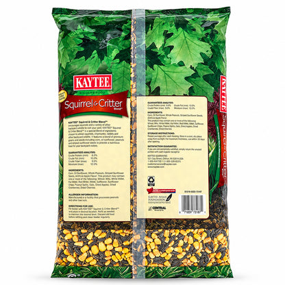 Back of Kaytee Squirrel & Critter Blend Wildlife Food 10-lb