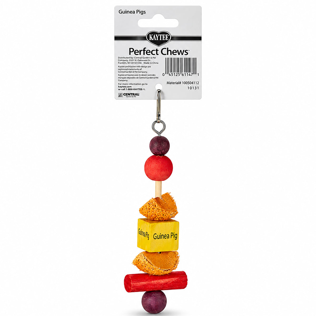Back of Kaytee Perfect Chews Guinea Pig Toy 1 in X 2.5 in X 9.3 in