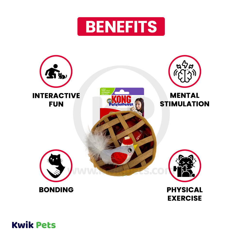 Benefits of KONG Holiday Puzzlements Pie Cat Toy, One Size