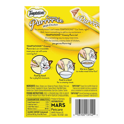 Back of Temptations Creamy Purrrr-ee Cat Treats Chicken 1.7-oz