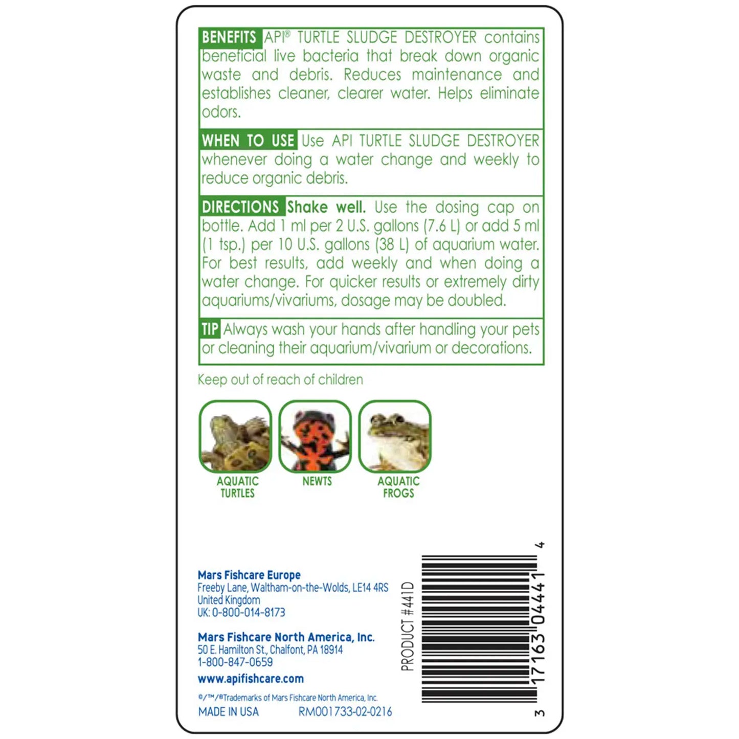 Back of API Turtle Sludge Destroyer Aquarium Cleaner 8-oz