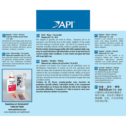 Back of API High Range pH Test Kit for Freshwater & Saltwater Aquarium 160 Count