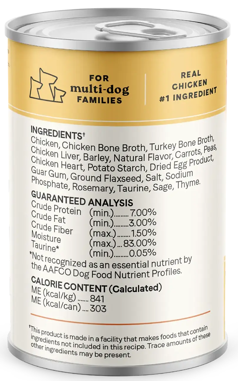 Back of CANIDAE All Life Stages Chunky Stew Wet Dog Food Topper Chicken & Vegetable 12.7-oz