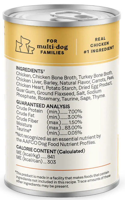 Back of CANIDAE All Life Stages Chunky Stew Wet Dog Food Topper Chicken & Vegetable 12.7-oz