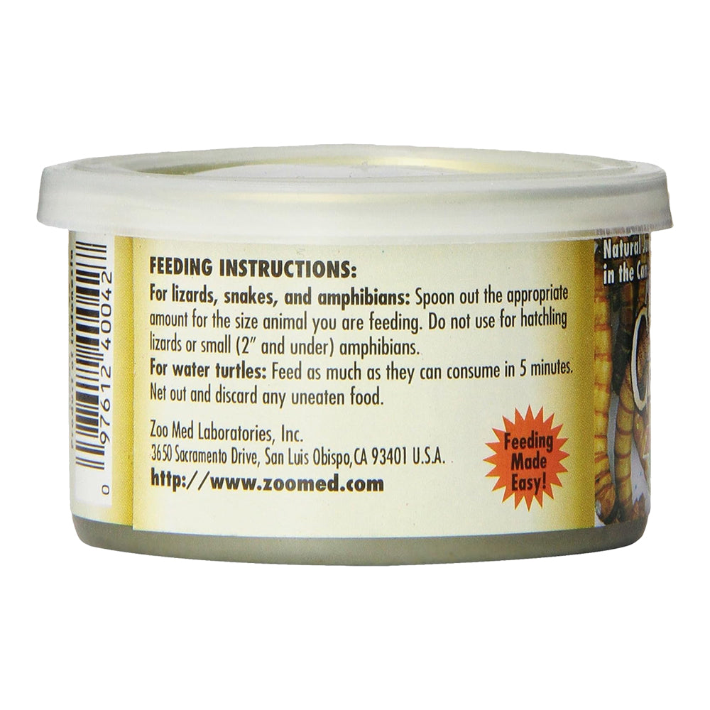 Back of Zoo Med Can O' Worms Reptile Wet Food 1.2-oz
