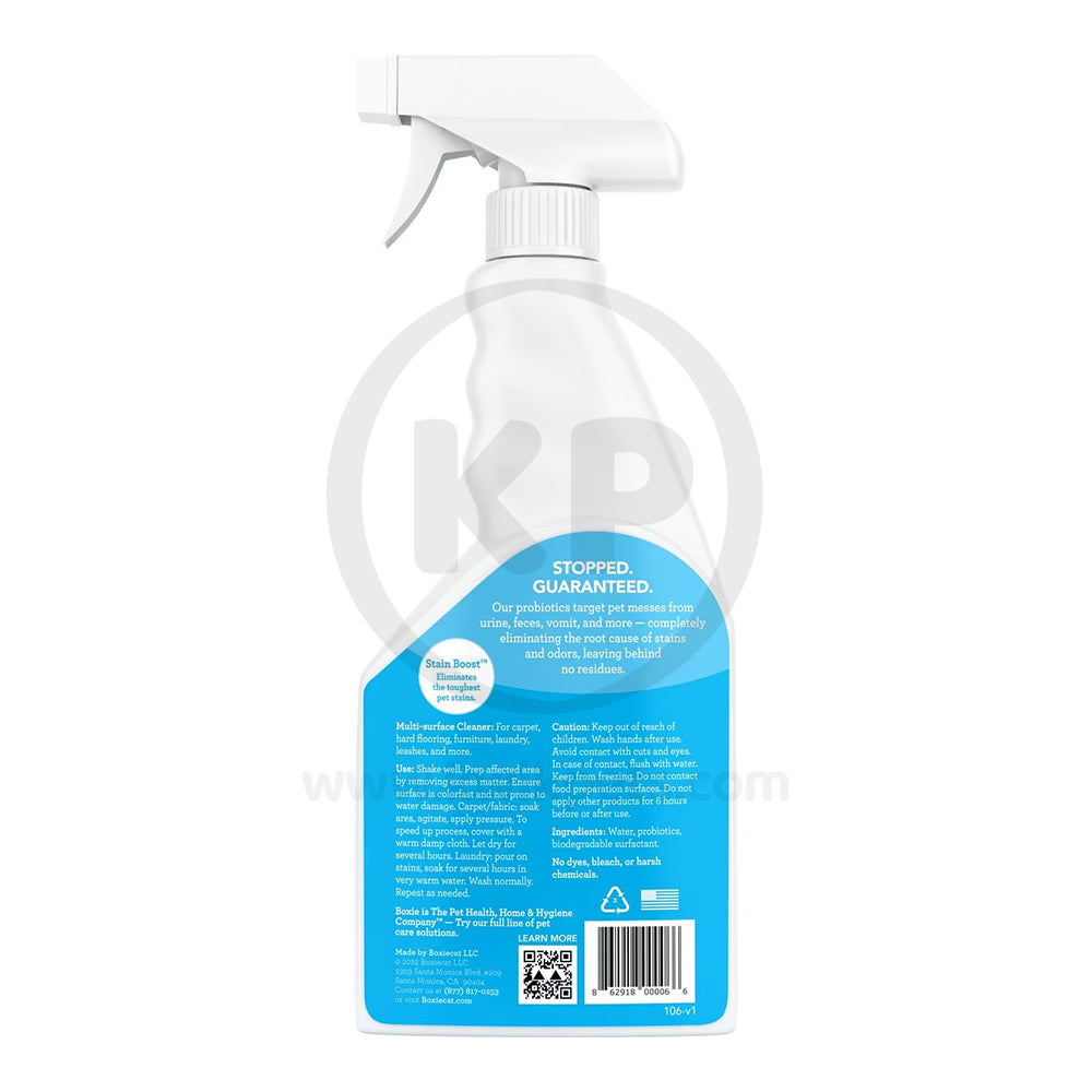 Back of Boxiecat Premium Scent-free Stain & Odor Remover 24-oz