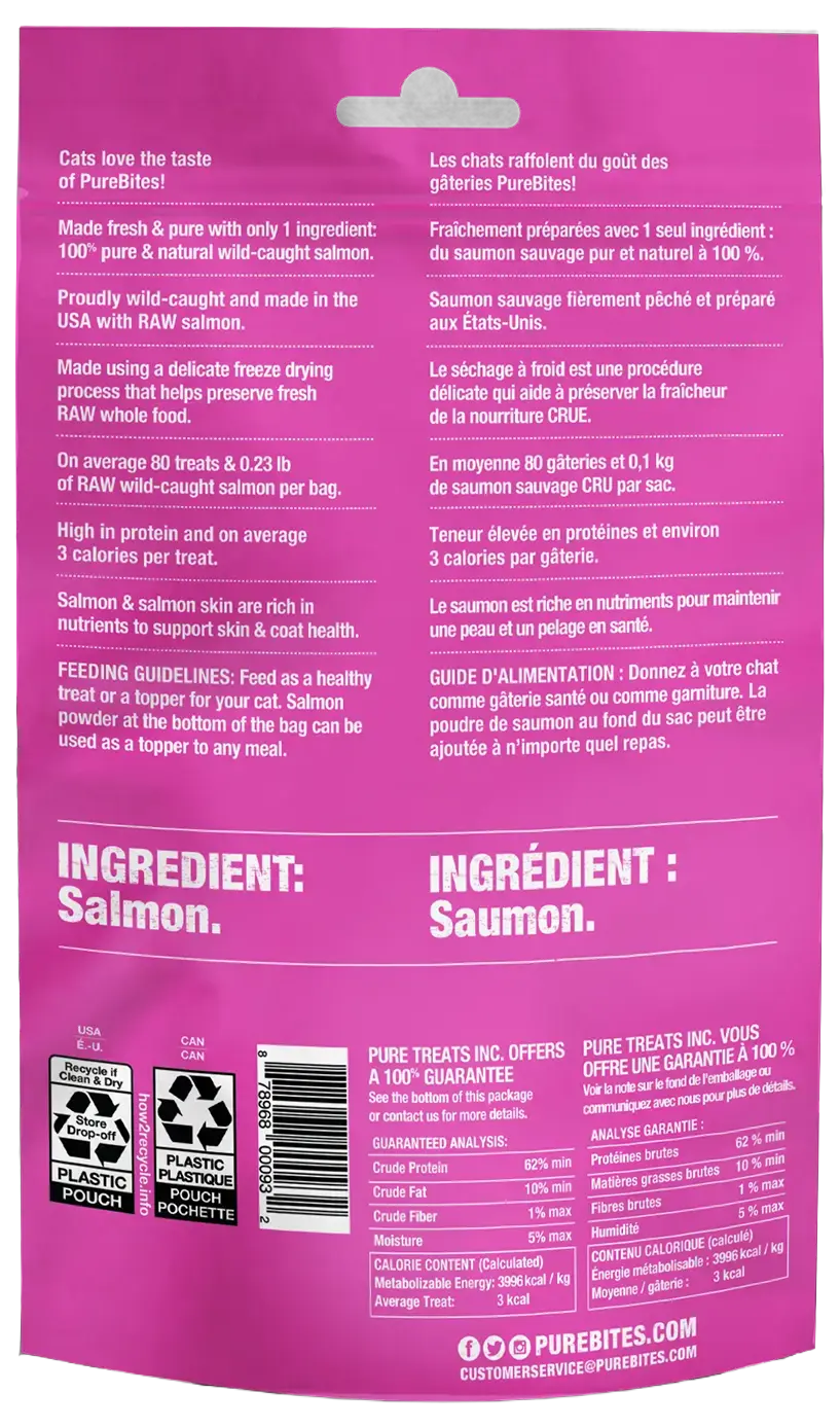 Back of PureBites Wild Pacific Salmon Freeze-Dried Cat Treats 0.92-oz