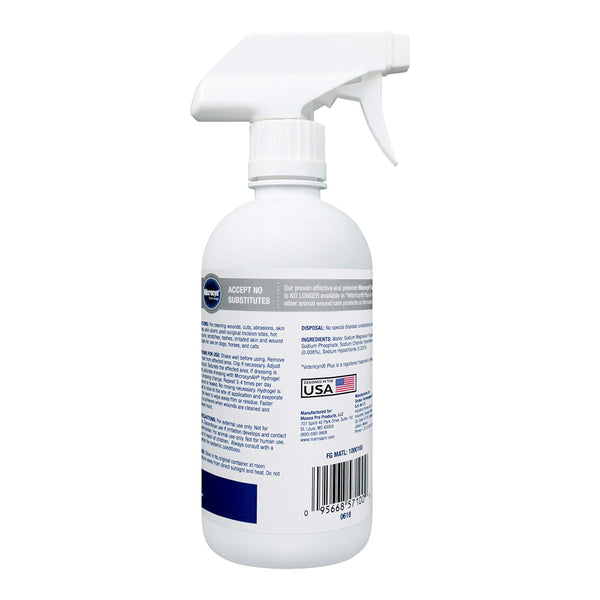 Back of MicrocynAH Wound & Skin Care Hydrogel 16-oz
