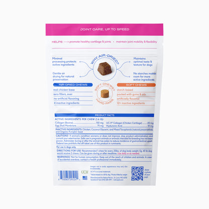 Native Pet Hip & Joint Mobility Care Chews for Dogs 60 Count, Kwik Pets
