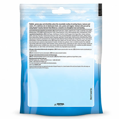 Back of Kaytee Country Harvest Small Animal Treat Blend 7-oz