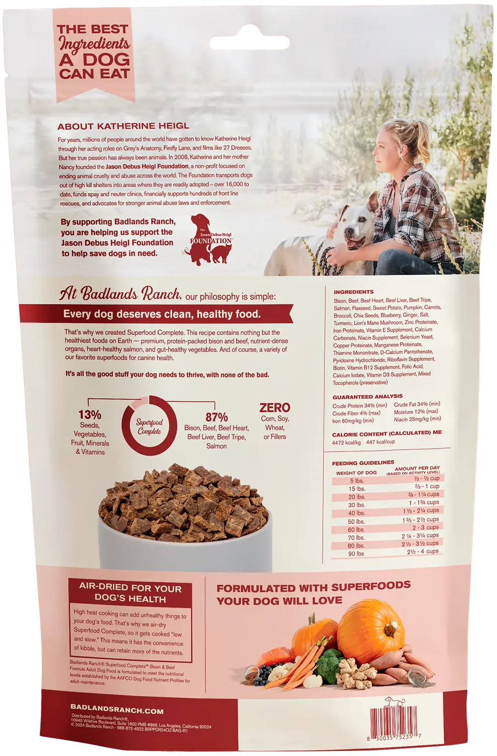 Back of Badlands Ranch Superfood Complete Air-Dried Dog Food Bison & Beef 24-oz