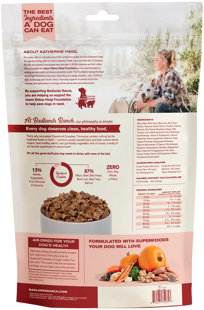 Back of Badlands Ranch Superfood Complete Air-Dried Dog Food Bison & Beef 24-oz