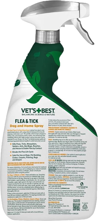 Vet's Best Natural Flea and Tick Home Spray 32-oz