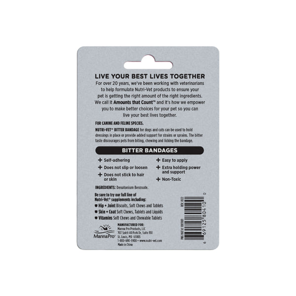 Back of Nutri-Vet 2 inches Assorted Bitter Bandage